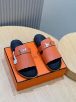 Hermes Jaures Sandals Orange For Men - Image 6