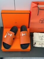 Hermes Jaures Sandals Orange For Men - Image 2