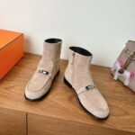 Hermes Kelsy Ankle Boots Beige Camel For Women H251004Z D1355 - Image 7