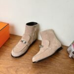 Hermes Kelsy Ankle Boots Beige Camel For Women H251004Z D1355 - Image 8