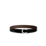 Hermès Luck Belt Buckle Reversible Leather Strap 38mm Noir/Chocolat H010412CK05