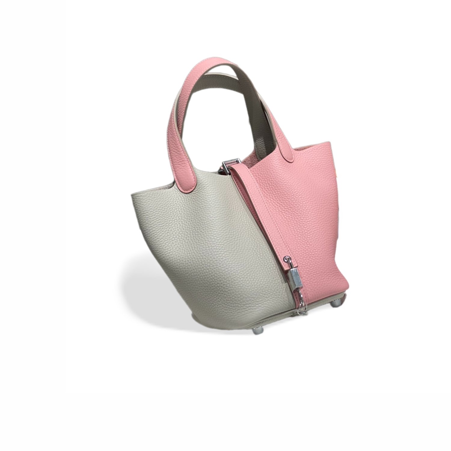 hermes-picotin-lock-18-grey-pink.jpg Hermes Picotin Lock 18 Bag Grey/Pink For Women 7.1in/18cm - Image 1