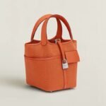 Hermes Picotin Lock 18 Pocket Top Handle Bag 7.1in/ 18cm Orange Silver Hardware For Women H083189CKAL - Image 2