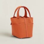 Hermes Picotin Lock 18 Pocket Top Handle Bag 7.1in/ 18cm Orange Silver Hardware For Women H083189CKAL - Image 3
