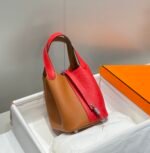 Hermes Picotin Lock 18 Bag Brown/Red For Women 7.1in/18cm - Image 4