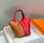 Hermes Picotin Lock 18 Bag Brown/Red For Women 7.1in/18cm - Image 2