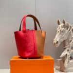 Hermes Picotin Lock 18 Bag Brown/Red For Women 7.1in/18cm - Image 3