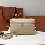 Loro Piana Extra Pocket L27 Top Handle Bag 10.6in/ 27cm Whisper Beige Gold Hardware For Women FAN4043 1615 - Image 2