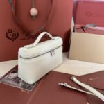 Loro Piana Extra Pocket L19 Top Handle Bag 7.5in/ 19cm Whisper White Silver Hardware For Women FAN4045 1615 - Image 4