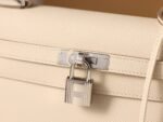 Hermes Kelly Epsom Silver Lock Bag Cream For Women 9,8in/25cm - Image 7