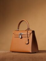 Hermes Kelly Epsom Silver Tone Lock Bag Brown For Women 9,8in/25cm - Image 7