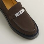 Hermes Icone Loafers Marron Ebene For Men H242908ZAME410 - Image 5