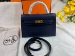 Hermes Kelly 19 Blue France Epsom Bag For Women, Women's Handbags, Shoulder Bags 7.5in/19cm - Image 5