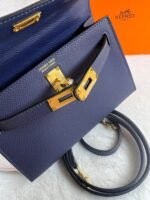 Hermes Kelly 19 Blue France Epsom Bag For Women, Women's Handbags, Shoulder Bags 7.5in/19cm - Image 8