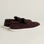 Hermes Job Loafers Marron Ebene For Men H242935ZAME420 - Image 4