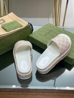 Gucci Jumbo Gg Platform Slide Sandal Beige For Women - Image 6