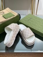 Gucci Jumbo Gg Platform Slide Sandal Beige For Women - Image 8