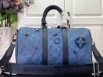 Louis Vuitton Keepall Bandouliere 35 Travel Bag 13.4in/ 34cm Blue Silver Hardware M22573 - Image 5