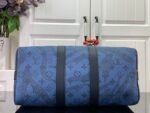 Louis Vuitton Keepall Bandouliere 35 Travel Bag 13.4in/ 34cm Blue Silver Hardware M22573 - Image 6