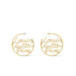 Louis Vuitton Script Earrings Gold-Toned For Women - M03239
