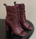 Louis Vuitton Berlin Open Toe Ankle Boot Bordeaux Red For Women 1AICLT - Image 5
