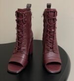Louis Vuitton Berlin Open Toe Ankle Boot Bordeaux Red For Women 1AICLT - Image 6