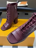Louis Vuitton Berlin Open Toe Ankle Boot Bordeaux Red For Women 1AICLT - Image 8