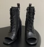 Louis Vuitton Berlin Open Toe Ankle Boot Black For Women 1AIBRU - Image 6