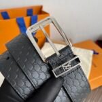 Louis Vuitton Blason Embossed 35mm Belt Black With Silver Buckle - Image 3