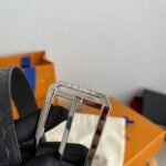 Louis Vuitton Blason Embossed 35mm Belt Black With Silver Buckle - Image 4
