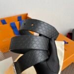 Louis Vuitton Blason Embossed 35mm Belt Black With Silver Buckle - Image 5