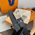 Louis Vuitton Blason Embossed 35mm Belt Black With Silver Buckle - Image 6