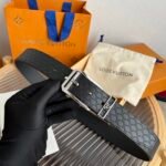 Louis Vuitton Blason Embossed 35mm Belt Black With Silver Buckle - Image 8