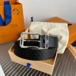 Louis Vuitton Blason Embossed 35mm Belt Black With Silver Buckle - Image 10