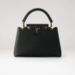 Louis Vuitton Capucines MM Top Handle Bag 12.4in/ 31.5cm Black Gold Hardware For Women M54663 - Image 4