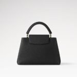 Louis Vuitton Capucines MM Top Handle Bag 12.2in/ 31cm Black Gold Hardware For Women M24727 - Image 8