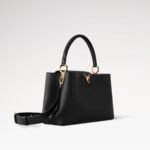 Louis Vuitton Capucines Souple MM Top Handle Bag 13in/ 33cm Black Gold Hardware For Women M14370 - Image 3