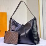 Louis Vuitton CarryAll Vibe MM Shoulder Bag 15.3in/ 39cm Black Silver Hardware For Women M25143 - Image 5