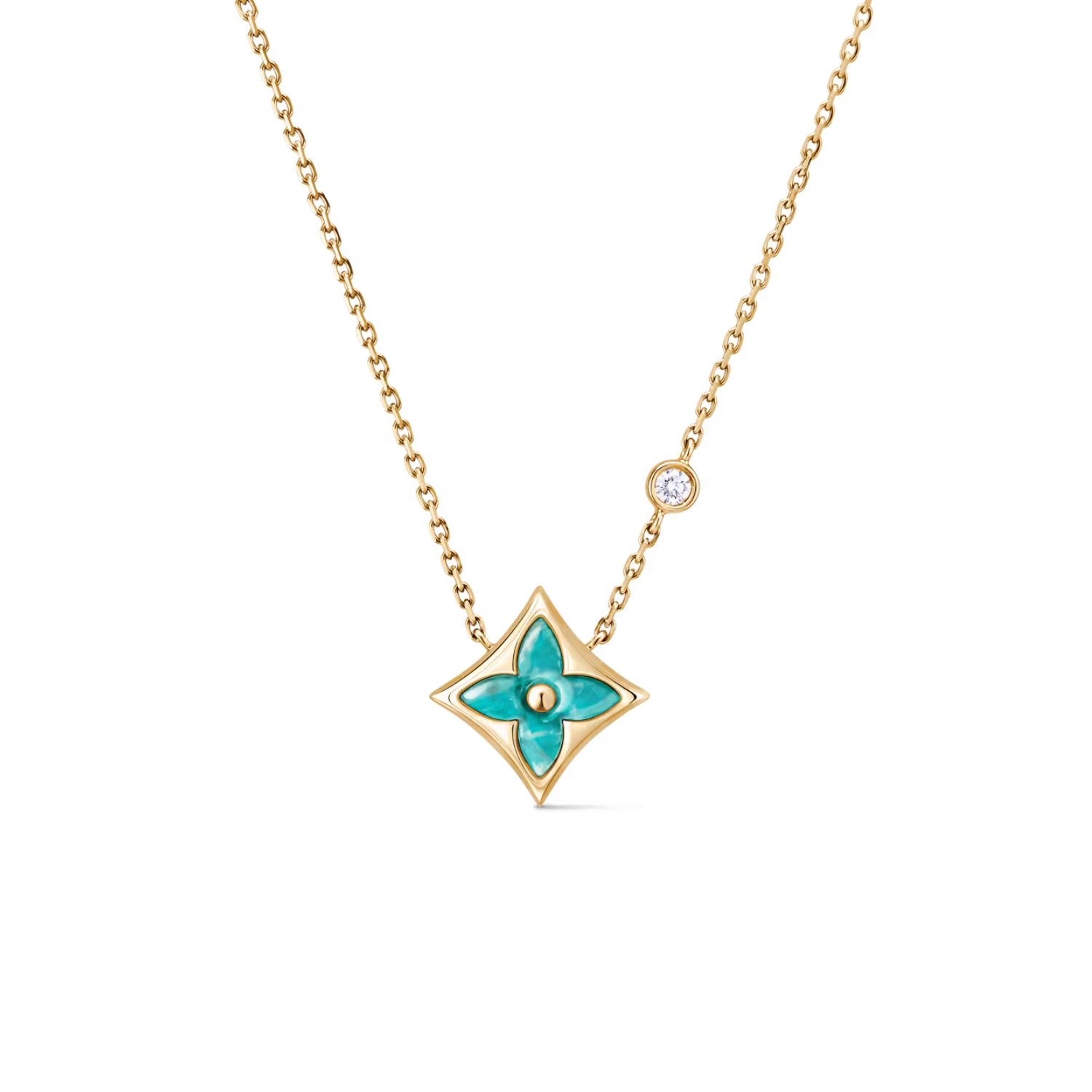louis-vuitton-color-blossom-bb-star-pendant-necklace.jpg Louis Vuitton Color Blossom BB Star Pendant Necklace Gold-Toned For Women Q03276 - Image 1