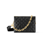 Louis Vuitton Coussin PM Shoulder Bag 10.2in/ 26cm Monogram Black Gold Hardware For Women M21260
