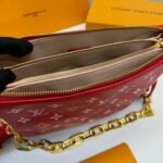 Louis Vuitton Coussin PM Shoulder Bag 10.2in/ 26cm Red Gold Hardware For Women M22397 - Image 5