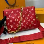 Louis Vuitton Coussin PM Shoulder Bag 10.2in/ 26cm Red Gold Hardware For Women M22397 - Image 4