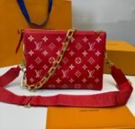 Louis Vuitton Coussin PM Shoulder Bag 10.2in/ 26cm Red Gold Hardware For Women M22397 - Image 3