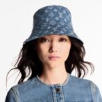 Louis Vuitton Denim Bucket Hat Blue For Women M7951M - Image 2