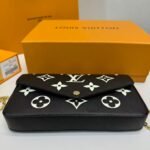 Louis Vuitton Pochette Felicie Shoulder Bag  8.3in/ 21cm Black/ Beige Gold Hardware For Women M82479 - Image 7