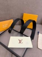 Louis Vuitton 40mm LV Initiales Monogram Eclipse Belt Black With Black Buckle - Image 4