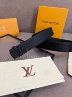 Louis Vuitton 40mm LV Initiales Monogram Eclipse Belt Black With Black Buckle - Image 5