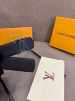 Louis Vuitton 40mm LV Initiales Monogram Eclipse Belt Black With Black Buckle - Image 6