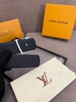 Louis Vuitton 40mm LV Initiales Monogram Eclipse Belt Black With Black Buckle - Image 7