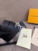 Louis Vuitton 40mm LV Initiales Monogram Eclipse Belt Black With Silver Buckle - Image 3